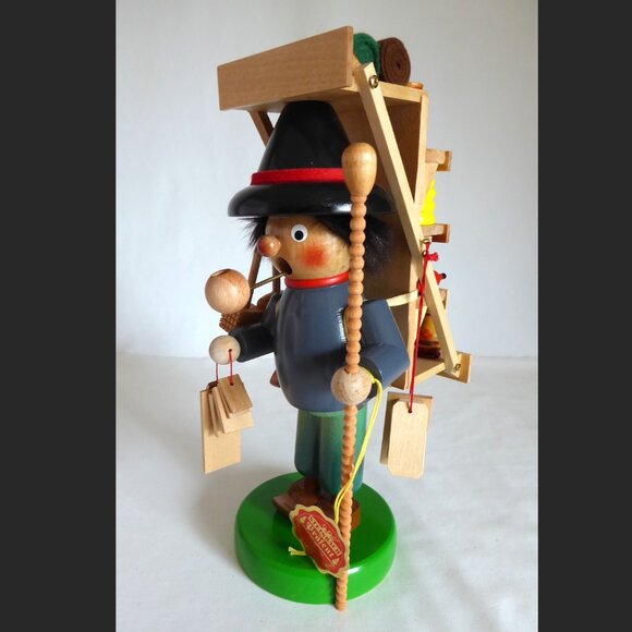 NEW 11” STEINBACH GERMANY MERCHANT MERCATOR PEDDLER WOOD INCENSE SMOKER - Picture 7 of 16